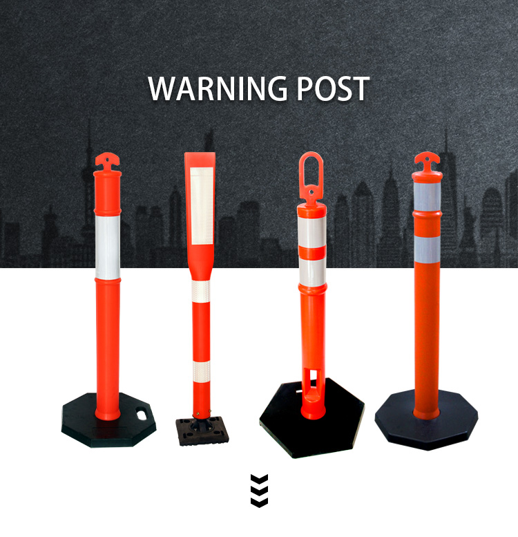 Highly Visible Road Safety Flexible Traffic Barrier Soft Delineator Warning Post, T Top Style Warming Post