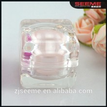 Latest style empty square acrylic jar, transparent cosmetics packaging jar