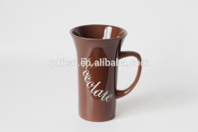 stoneware solid color trumpet shape mug with decal printing