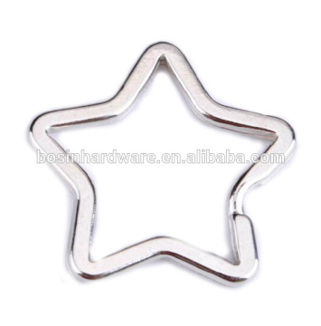 Fashion High Quality Metal Star Shaped Key Split Key Rings Bulk
