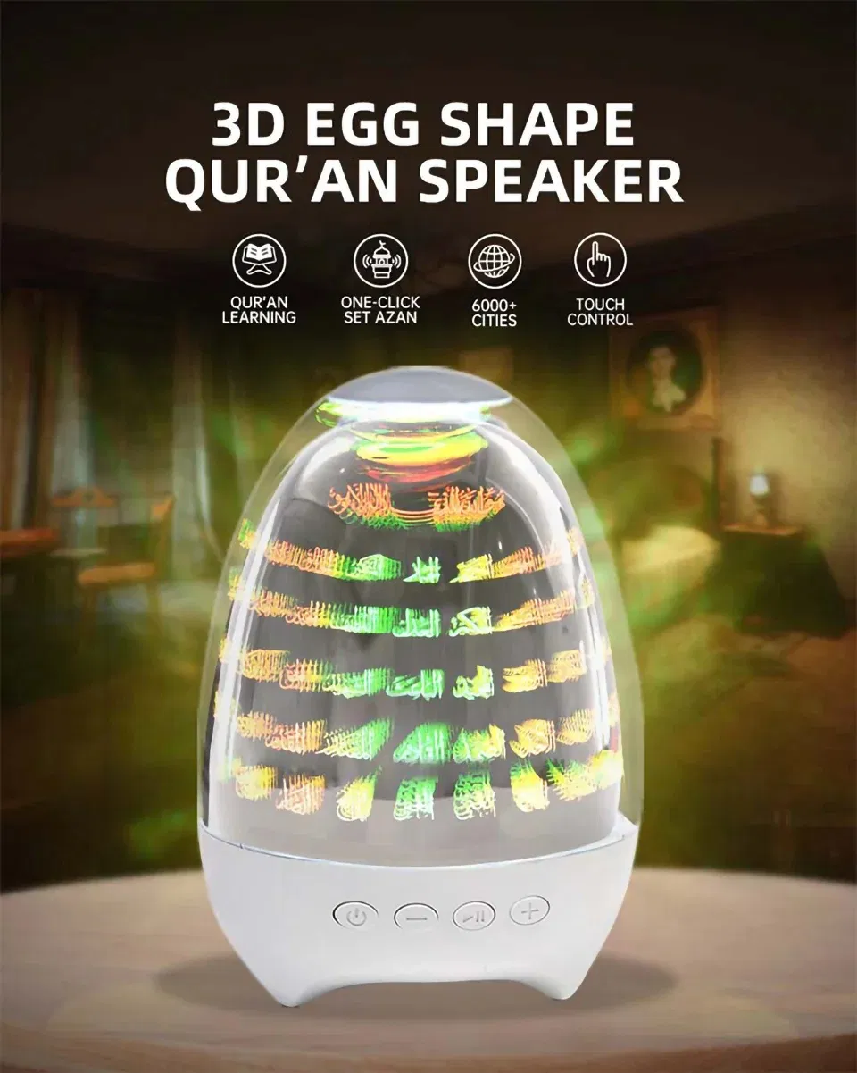 Muslim-Friendly Bluetooth Speaker with Quran and Soothing Night Light