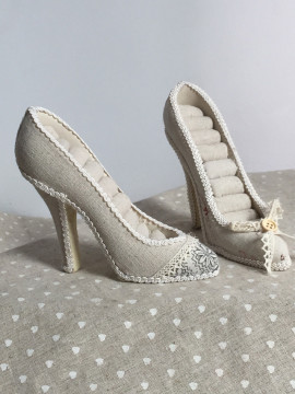 Peep-toes High Heel Shoe Jewelry Ring Holder Display Organizer key ring organizer