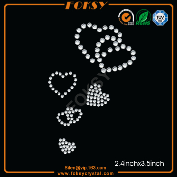 Bling Heart wholesale rhinestone heat transfers