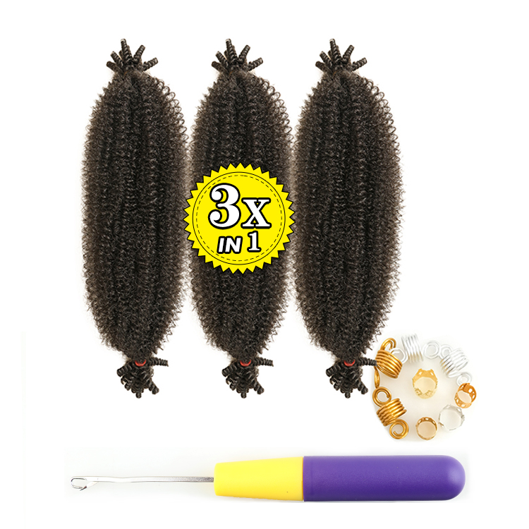 Private Label Crochet Ombre Wholesale Synthetic African Hair Extensions For Braids 3X Afro Spring Twist Braiding Hair