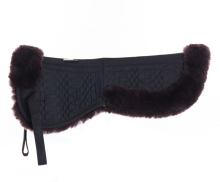 Black Sheepskin Quilt Half Saddle Pad