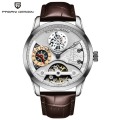 BENYAR Top Mannen Hoge Kwaliteit Horloges Luxe Lederen Horloges Mode Goed-design Skeleton Mechanisch Horloge Waterdicht