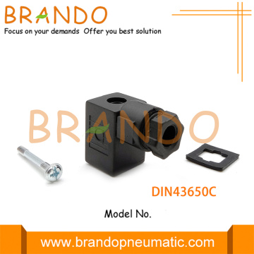 Conector de bobina solenóide MPM DIN43650C preto com LED