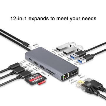 Hub adapter usb 12 in 1 aluminum alloy