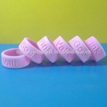 Debossed silicone finger rings