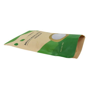 bolsa de pie de papel kraft ziplock compostable