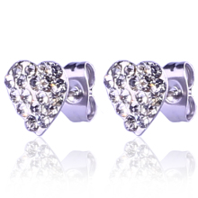 Beautiful girl uxury cz crystal heart micro pave earrings