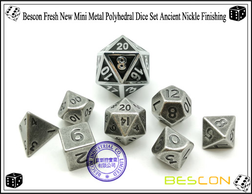 Bescon Fresh New Mini Metall Polyhedral Würfel Set Antike Nickel Finishing-3 Bescon Fresh New Mini Metal Polyhedral Dice Set Ancient Nickle Finishing-3