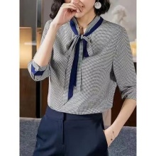 lady solid blouse shirt printed shirt office shirt