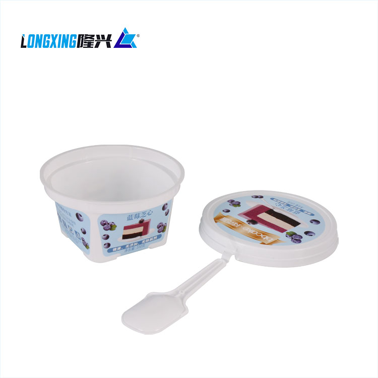 wholesale custom PP plastic IML 230cc 8oz disposable dessert cup container with lid