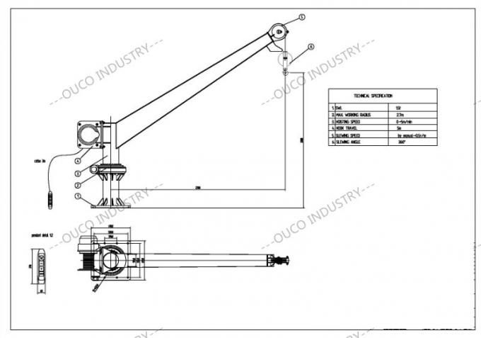 1.5T2.7Mstiff boom crane