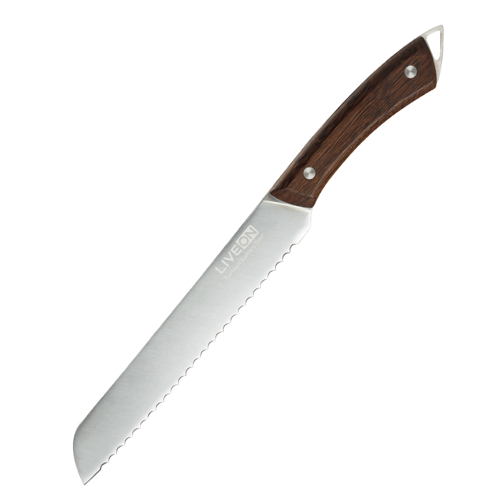 8 INCH BREAD KNIFE with WOOD HANDLE