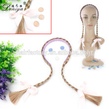 Easy wear synthetic head hoop with braided hair high quality hair pieces