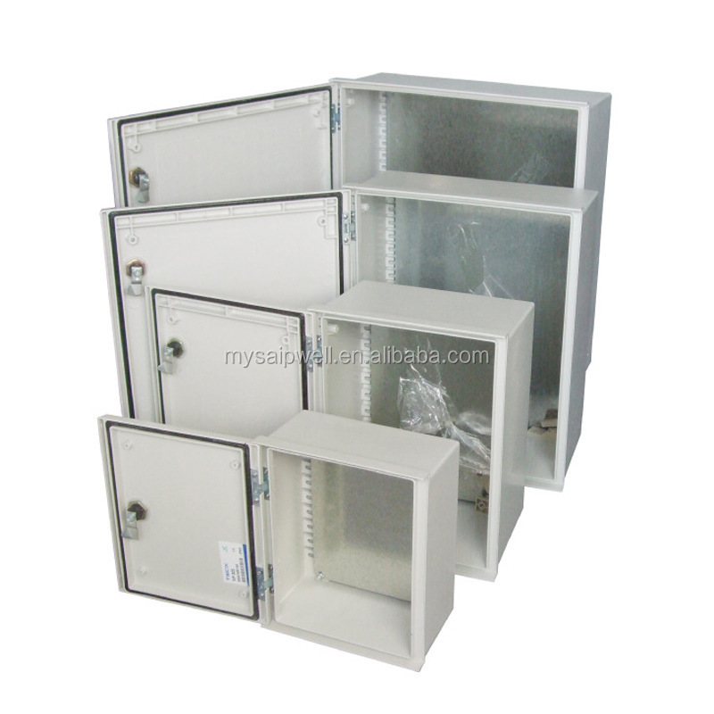 SAIP/SAIPWELL Direct Selling IP66 Electrical Waterproof Enclosure/Fiber Glass Box with Steel Mounting Plate