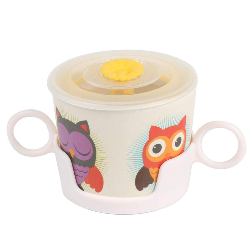shopwithgreen 7Pcs/Set Bamboo Kids Dinnerware Set - Children Dishes - Food Plate Bowl Cup Spoon Fork Set Dishware, Cartoon Table