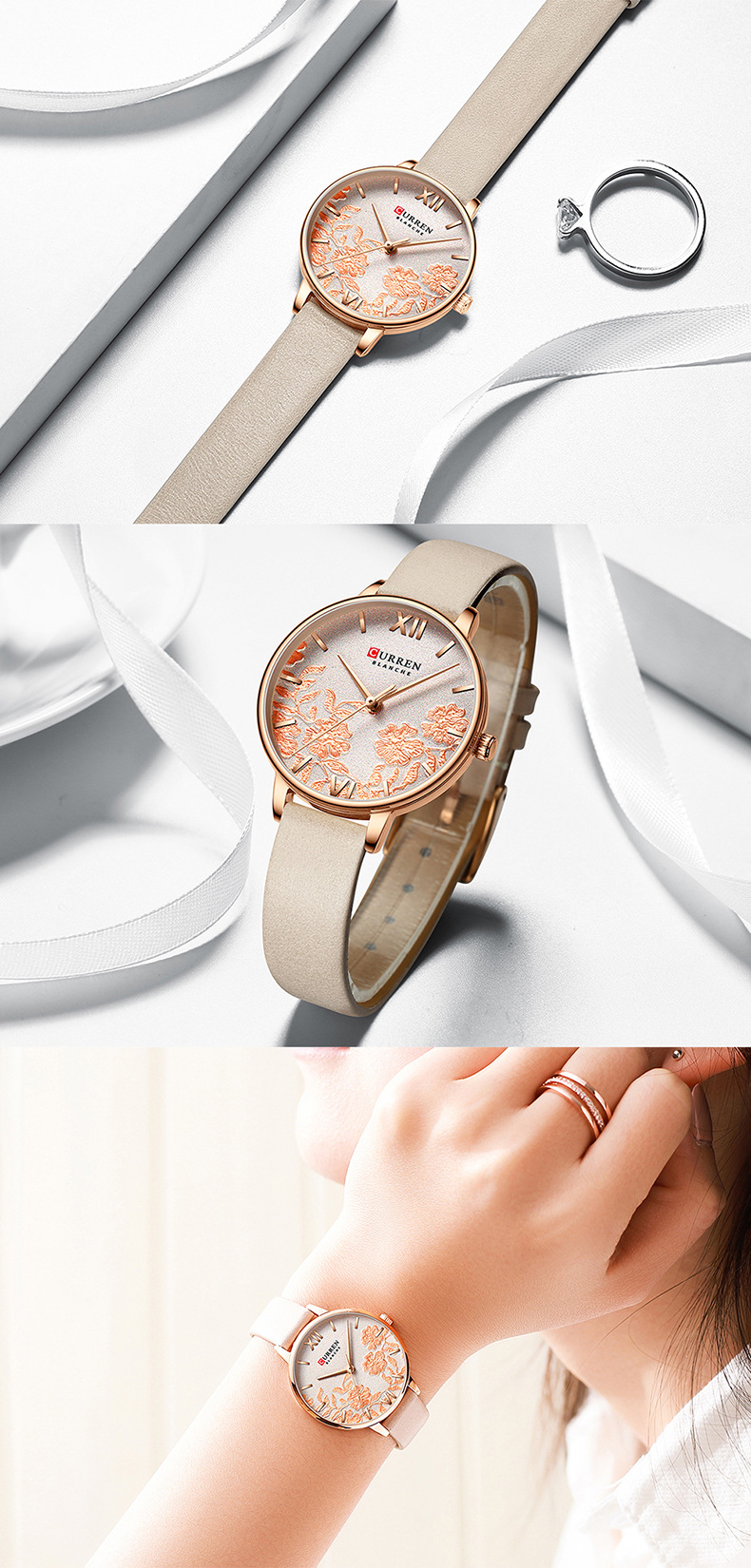 Curren 9065 New γυναικείο ρολόι υψηλής ποιότητας από γνήσιο δέρμα Γυναικείο φόρεμα μόδας Πολυτελές ρολόι χαλαζία αθλητικό ρολόι Relogio Masculino