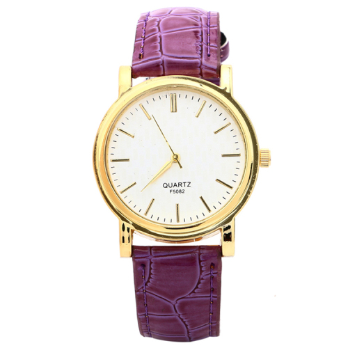 Unisex Vena Cuero Impermeable De Oro Relojes De Lujo