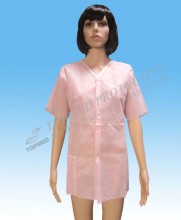 Nonwoven Female Pink Lab Coat