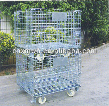 Foldable roll wire mesh container