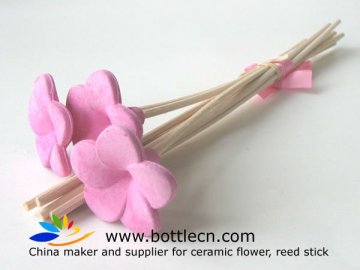 aroma diffuser,aromatherapy diffuser, pink flower stick,ceramic plant stick