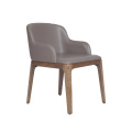 Modern Grace Wood Leather Dining Chair