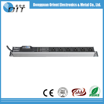1.5U 6outlet USA PDU electronics outlet With circuit breaker and anti-surge device