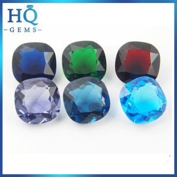 Wholesale decorative square cut shape faceted glass gems