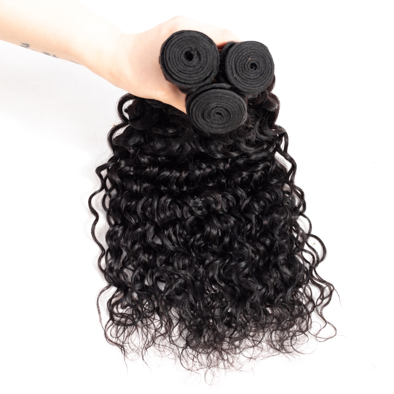 year-end wholesale promotion hair products cuticle aligned Peruvian human hair natural color water wave 9A bundles