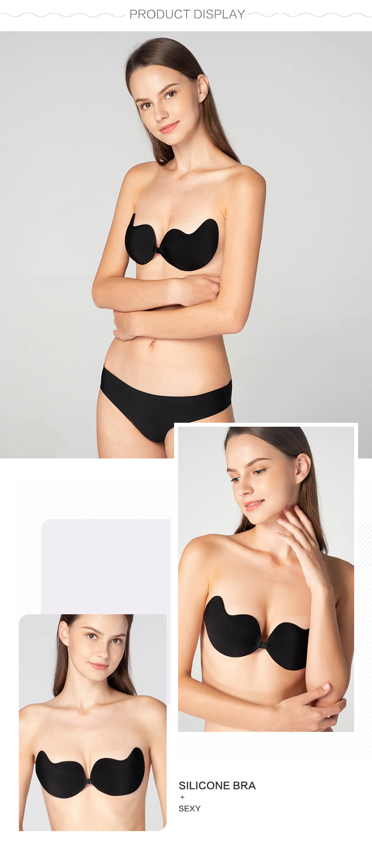 Women strapless bra-product display