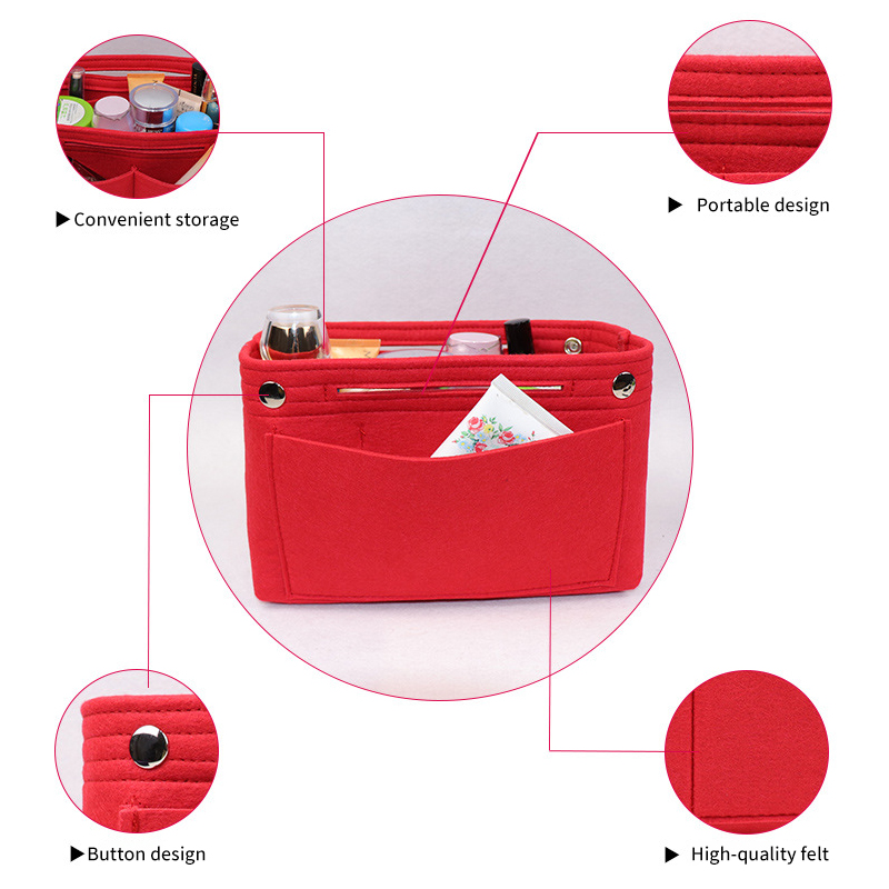 Wholesale Amazon Fashion Portable Bathroom Women Make Up Storage Bag Organizer Felt Toiletry Tote hanging Cosmetic Bag Travel