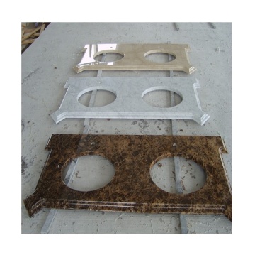 Dark Emperador Marble Vanity Top with Sink Holes Cut Out