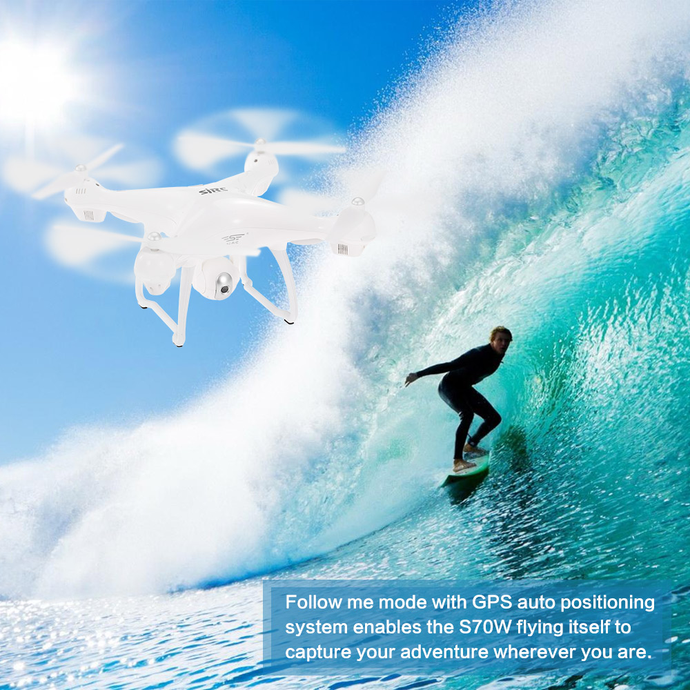 Hottest Drone S70W 2.4GHz GPS Professional Drone with Camera 720P Wifi FPV RC Drone Quadcopter Altitude Hold G-sensor