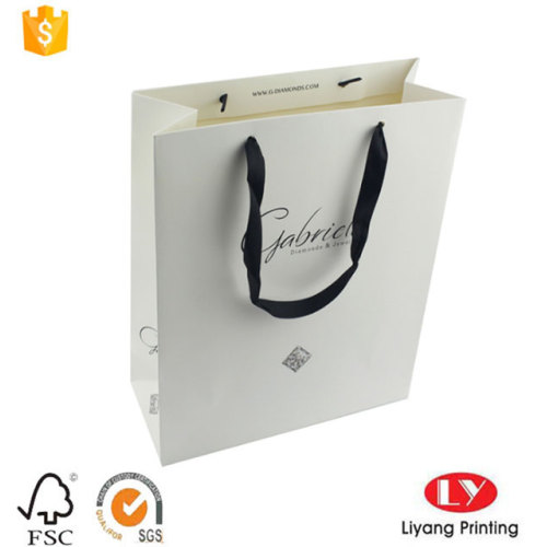 Wedding White Paper Bags with Black Handle