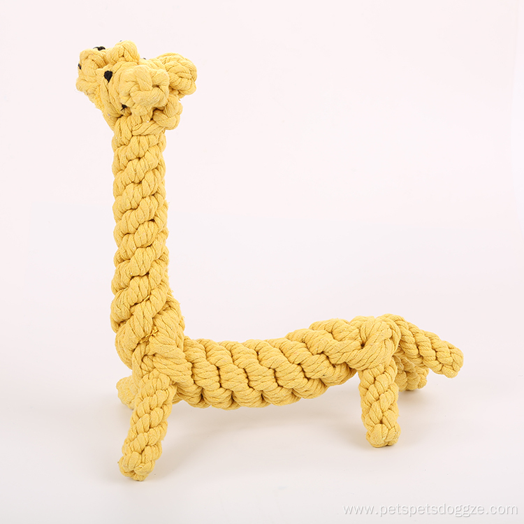 Wholesale Giraffe Shape Handmade Rope Dog Toy