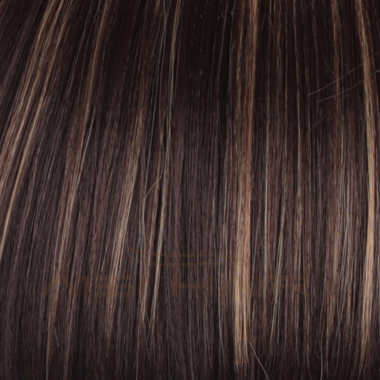 Aisi Hair Short Straight Bob Wigs Heat Resistant Synthetic Fiber Brown Blonde  Mixed Colors Short Bob Wigs with Neat Bangs