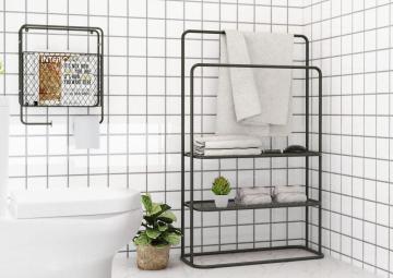 bath multifunction rack black color