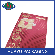 Laser Cut Red Ribbon Decorate Wedding Invitation Cards