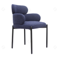 Matt Blue Metal Velvet Fabric Sylvie Dining Chair