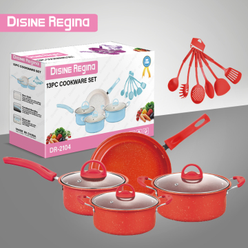 Vintage 13-Piece Detachable Handle Cookware Set Including Soup Pan, Milk Pan, and Frying Pan