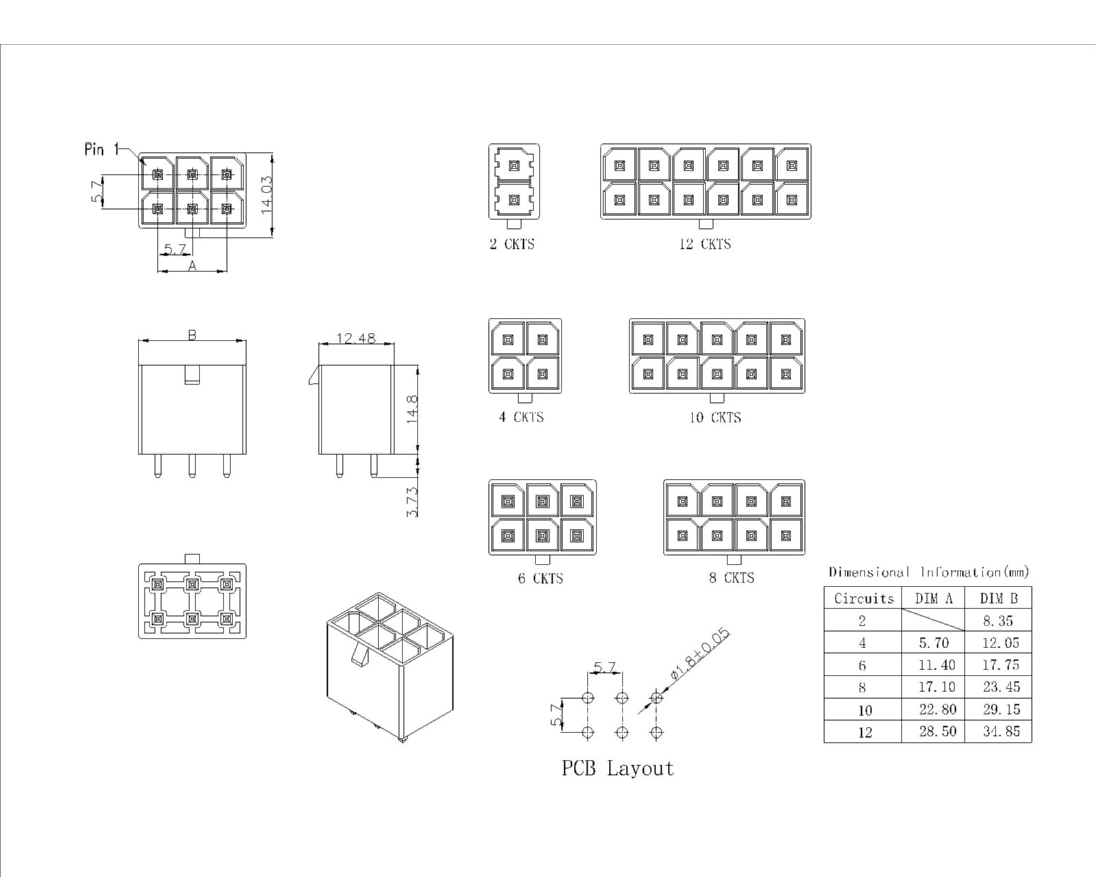 5.70mm pitch 180°Wafer Dual Row TYPE Connector Series AW5701V-2xNP 5.70mm pitch 180°Wafer Dual Row TYPE Connector Series AW5701V-2xNP