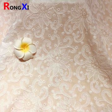 Cotton Eyelet Fabric Embroidered Fabric with Fishing Line