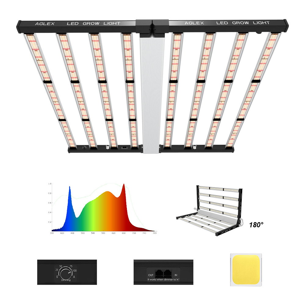 Sistem hidroponik menegak 1000W tumbuhan dimmable tumbuh ringan