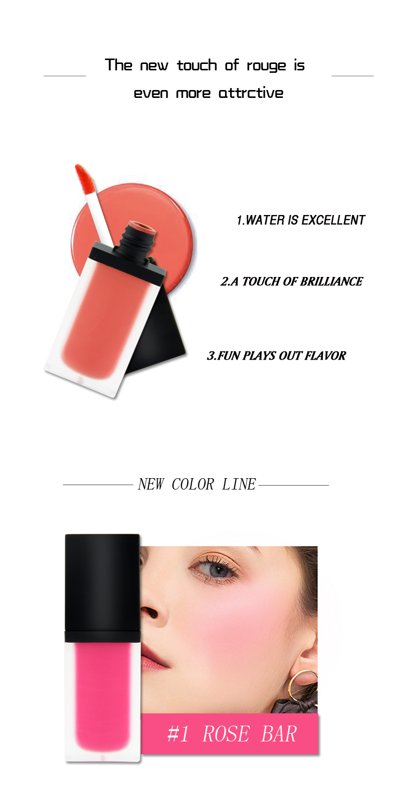 Hot liquid blush Best Sale Makeup Blush 5 Color Long Lasting Liquid Blush Cream