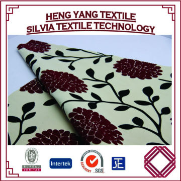 100% polyester warp knitted velvet flocking upholster fabric