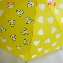 18" safety manual open yellow panada printed colour chaning umbrella