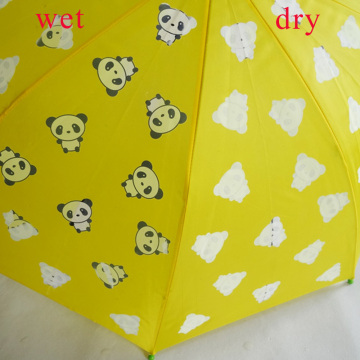 18" safety manual open yellow panada printed colour chaning umbrella